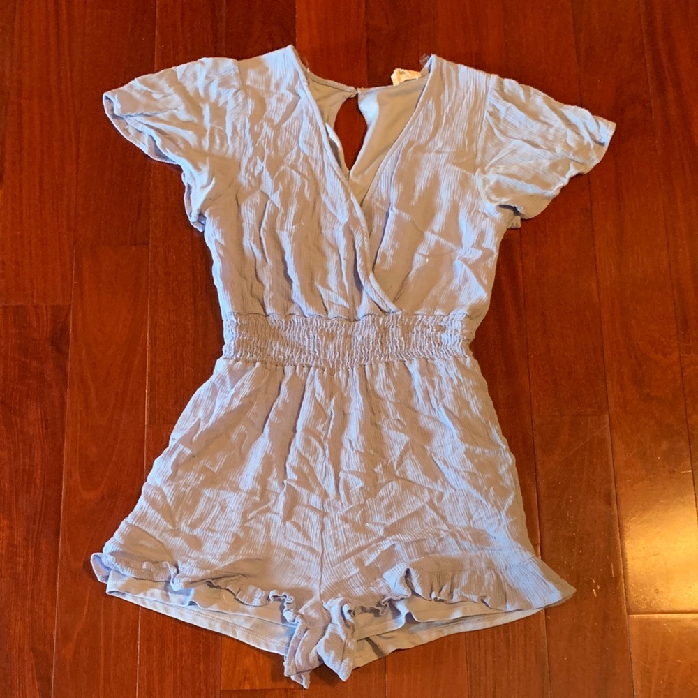 Boutique Peach Love California Light Blue Romper